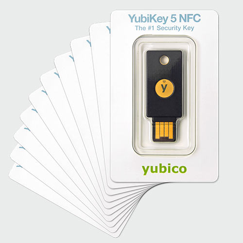 Yubikey 5 NFC csomagolása 10 darabos kiszerelésben